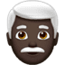 👨🏿‍🦳 man: dark skin tone, white hair display on Apple